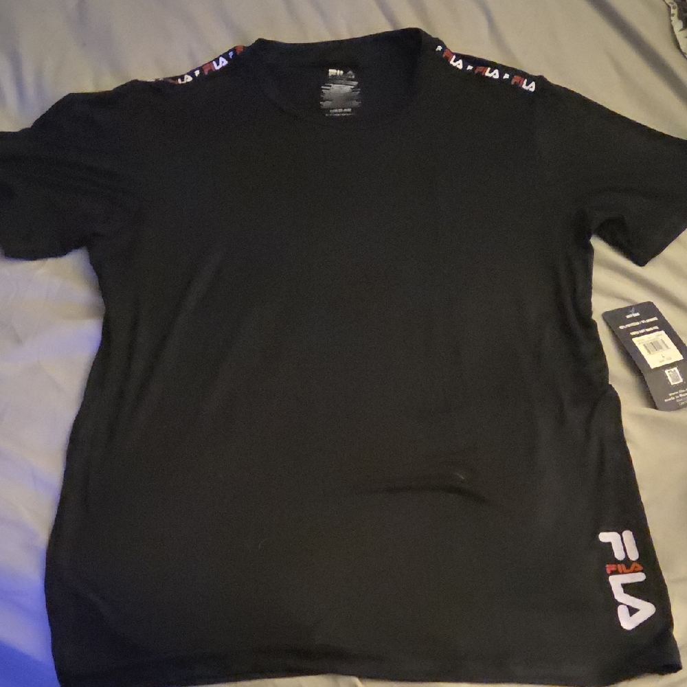 Fila Men's Black Tee with Logo Accents